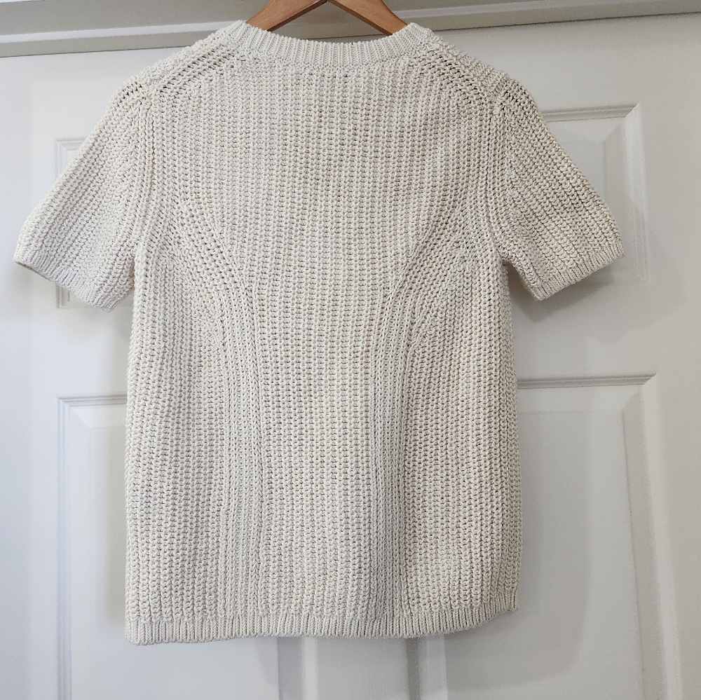 Banana Republic Cream Knit Top Size S - Picture 3 of 9
